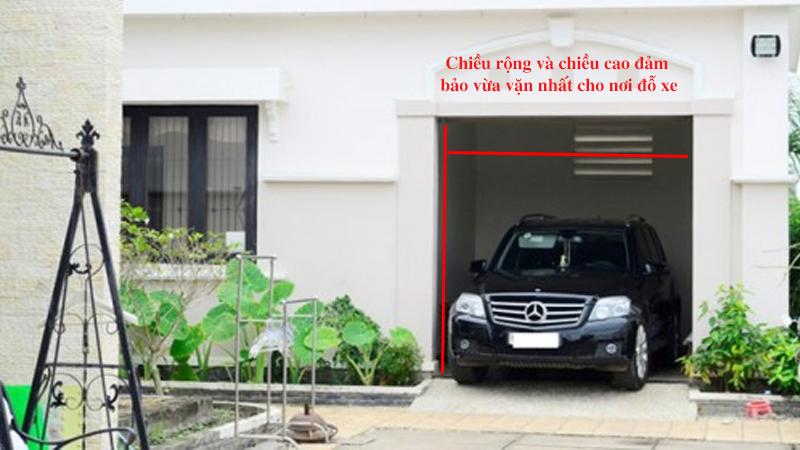 Kích thước sân để xe hơi