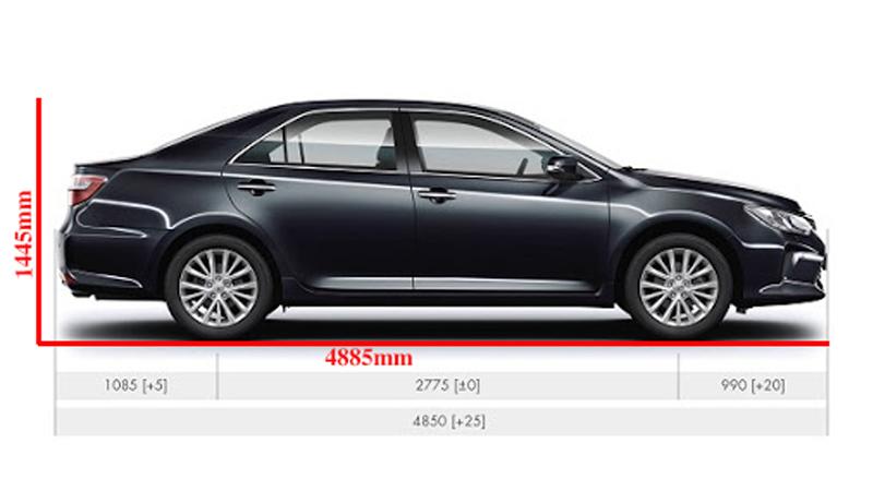 Kích thước xe hơi Camry
