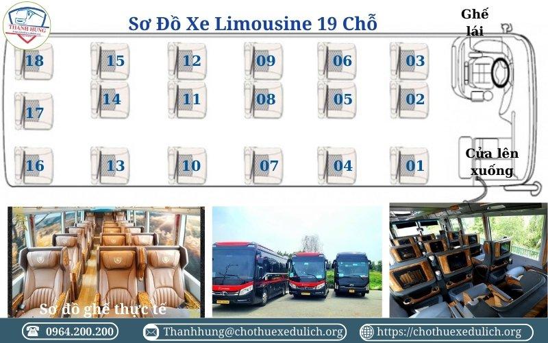 Sơ đồ ghế xe Limousine 19 chỗ