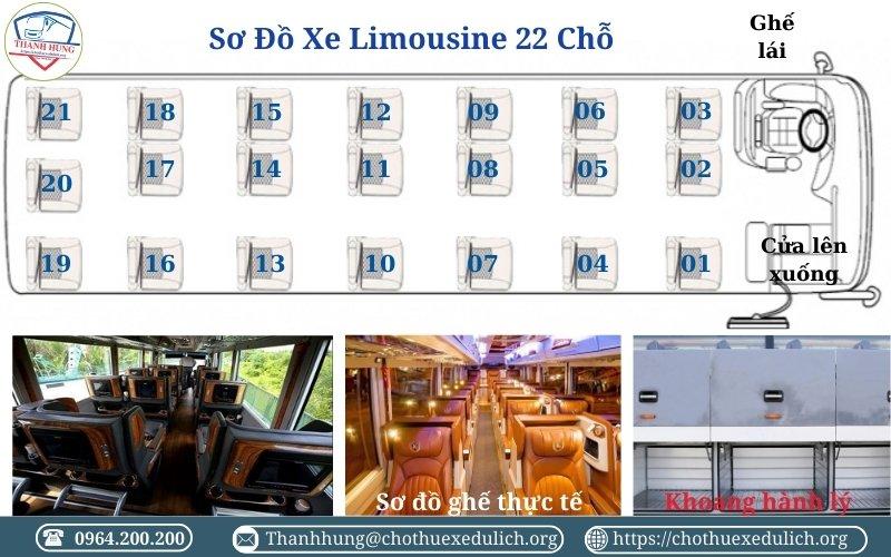 Sơ đồ ghế xe Limousine 22 chỗ
